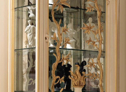 Möbel Massive Holz Vitrinen Glas Schrank Echtholz Anrichte Vitrine Wohnzimmer