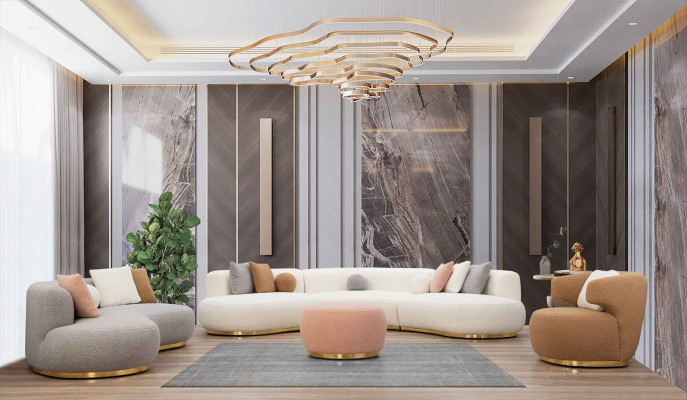 Wohnlandschaft Couch xxl Sofa Big Couchen Ovale Eckgarnitur Stoffsofa