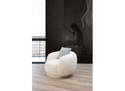 Moderner Rundsessel Beige Lounge Möbel Club Einrichtung Design Sessel