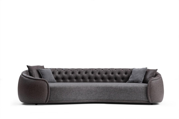 Sofa 4Sitzer Sofas Couchen Wohnzimmer Design Material Kunstleder Textil