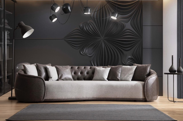 Luxus Bank Sofa Couch Wohnzimmer Kanzlei Möbel Textil Sofas 3 Sitzer