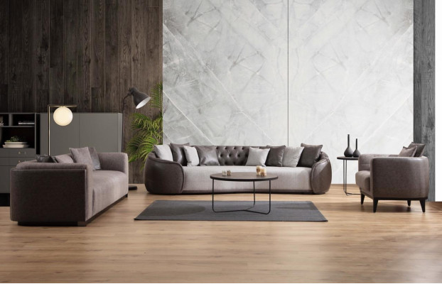 Luxus Bank Sofa Couch Wohnzimmer Kanzlei Möbel Textil Sofas 3 Sitzer