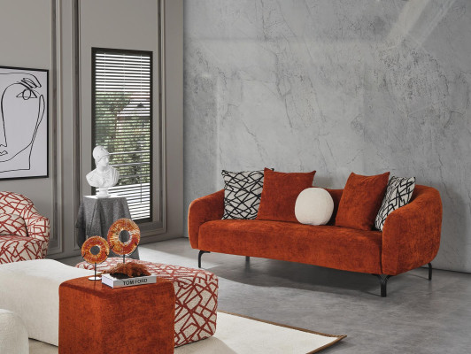 Hocker Polster neu Design Luxus beige Wohnzimmer Stil Modern