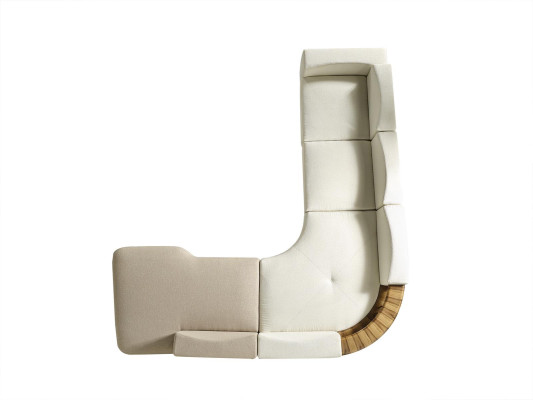 Ecksofa L-Form Wohnzimmer Stil Modern Polster Holz Textil Eckgarnitur