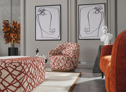 Sessel Design Luxus Couch Polster Wohnzimmer Holz mit Textil Einsitzer