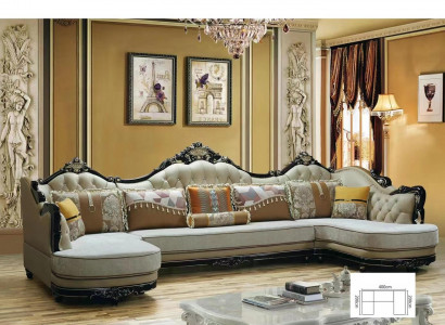 Sofas Wohnlandschaft Ecksofa Sofa Polster Couch Holz Textil Couchen