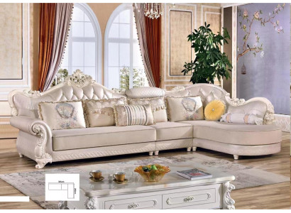 Chesterfield Ecksofa Sofa Couch Polster Möbel Barock Rokoko Stoff Leder