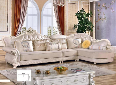 Chesterfield Ecksofa Sofa Couch Polster Möbel Barock Rokoko Stoff Leder