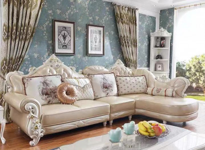 Ecksofa L Form Wohnlandschaft Couch Möbel Leder Holz Sofa Chesterfield