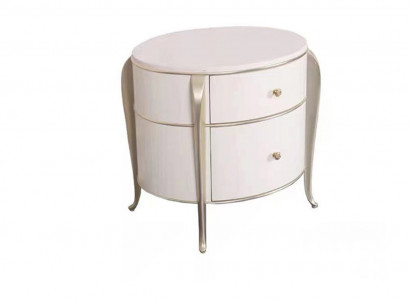 Runder Nachttisch Möbel Holz Luxus Beistell Weiß Möbel Nachttische
