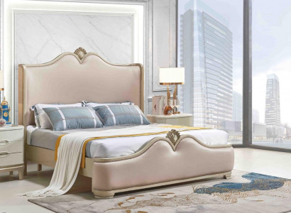 Bettgestell Betten Doppel Bettrahmen Beige Bett Möbel Doppelbetten