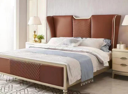 Luxus Bett Braun Betten Bettgestelle Doppel Modern Doppelbett Schlafzimmer Neu