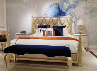 Design Schlafzimmer Bett Luxus Doppel Betten Holz Modern Polster Möbel 180x200cm