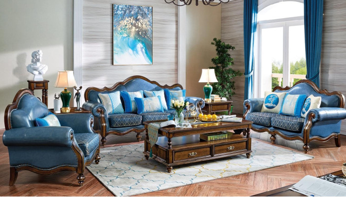 Ledersofa Sofagarnitur 3+2+1 Sitzer Set Garnitur Couch Sofa Couchen