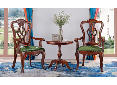 Designer Stuhl Armlehnen Wohnzimmer 2x Stühle Holz Gruppe Garnitur