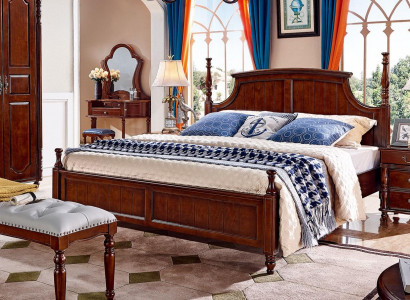 Betten Massiv Doppelbett Bett Möbel Holz Design Schlafzimmer klassisch