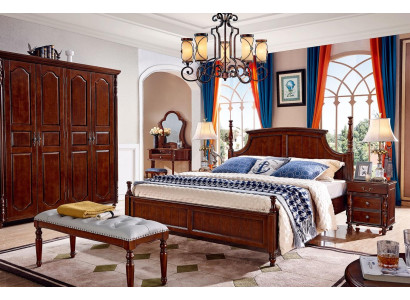 Designer Schlafzimmer Möbel 5tlg Set Bett Nachttische Kleiderschrank