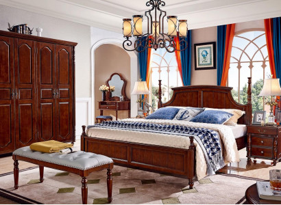 Designer Schlafzimmer Möbel 5tlg Set Bett Nachttische Kleiderschrank