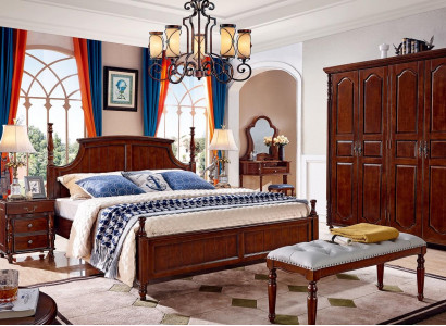 Design Schlafzimmer 3tlg. Bett 2x Nachttische Klassischer Betten Set