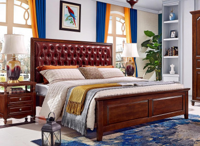 Doppelbett Schlafzimmer Holz Polster Bettrahmen Möbel Design Barock