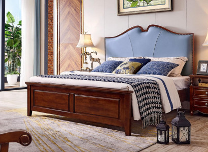 Doppelbett Luxus Schlafzimmer Holz Bett Polster Bettrahmen Möbel