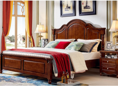 Klassisches Doppelbett Schlafzimmer Bett Möbel Holz Betten Massiv Braun