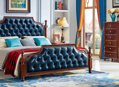 Chesterfield Doppelbett Luxus Schlafzimmer Holz Bett Polster Möbel