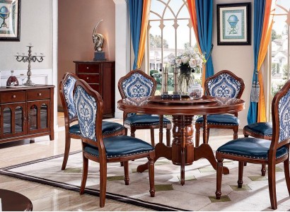 Komplett Set Esszimmer Gruppe Holz Stühle Essgarnitur Luxus Möbel 6