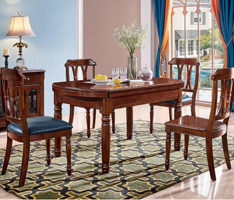 Garnitur Komplett Set Esstisch + 6 Stühle Esszimmer Gruppe Holz Tisch