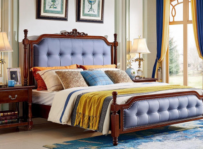 Bett Luxus Schlafzimmer Doppelbett Holz Polster Bettrahmen Chesterfield