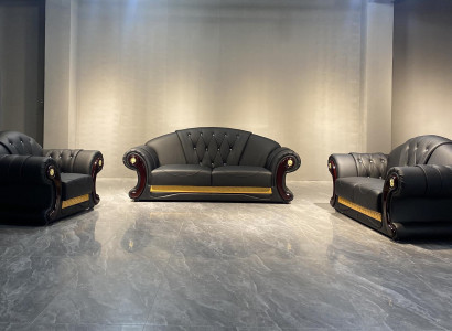 Chesterfield Sofa Couch Set 3+2+1 Leder Couchen Polster Möbel Klassisch