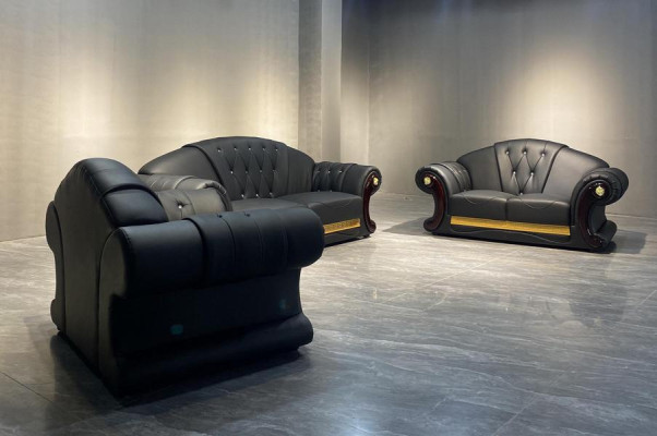 Chesterfield Sofa Couch Set 3+2+1 Leder Couchen Polster Möbel Klassisch