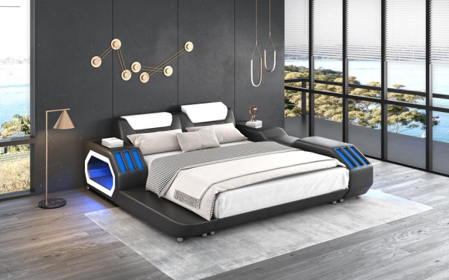 Luxus Led Betten Beleuchtetes Schlafzimmer Bett Lederbett 180x200 Möbel