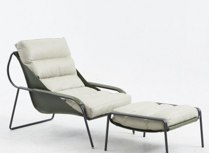 Relax Liege Sessel Möbel 2tlg. Einrichtung Set Fußhocker Stuhl Lehn