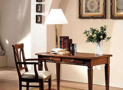 Tisch Schreibtisch Sekretär Tische Italienische Möbel Stuhl Set Büro 2tlg Büro