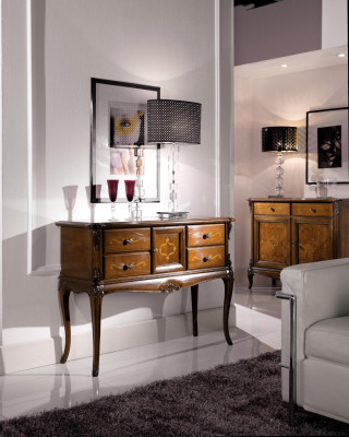 Anrichte Kommode Holz Italienische Möbel Schrank Konsolen Kommoden Konsole Neu