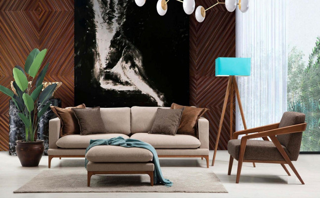 Zweisitzer Sofa 2 Sitzer Sofas Stoff Textil Wohnzimmer Polyester Modern Stil Neu