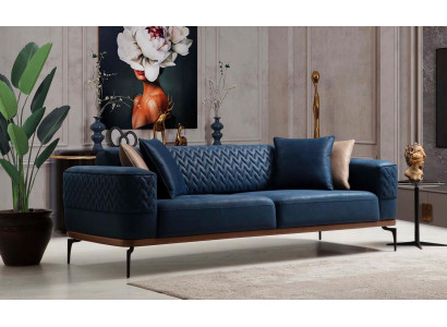 Design Dreisitzer Moderne Couch Blau Couchen Luxus Sofa Möbel Polster Loft Neu