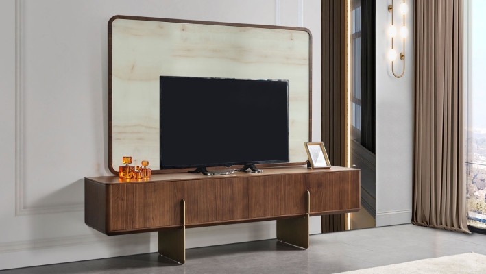 Wohnzimmer Set Besteht aus Vitrine TV Lowboard und TV Rahmen 3tlg. neu