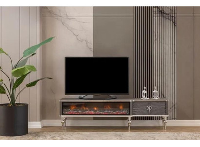 TV-Sideboard Kamin Metall Holz MDF Spanplatte Luxusmöbel neue Weiß RTV