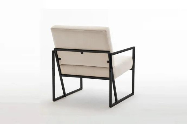  Beiger Textilsessel Wohnzimmer 1-Sitzer Relax Metallbeine Esszimmer