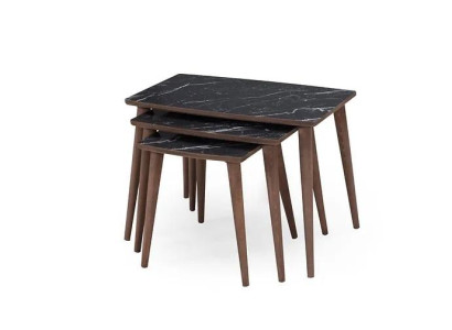  Rechteckige Couchtische 3 x Set schwarz Esszimmer-Wohnzimmertische Neu