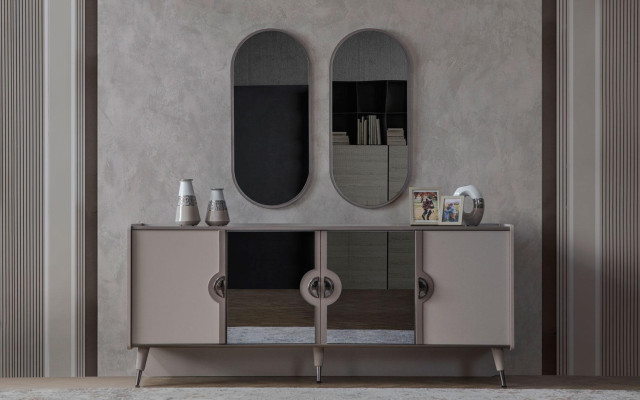  Graue Esszimmergarnitur Esszimmer Stühle Ausziehbarer Tisch Sideboard