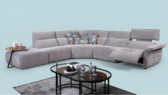  Stilvolles Graues Ecksofa L-Form Wohnzimmer Designer Couch Luxus Sofas