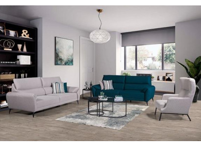  Stilvolles Wohnzimmer Sitz Set 2x 3-Sitzer Sofas Sessel 3tlg Garnitur