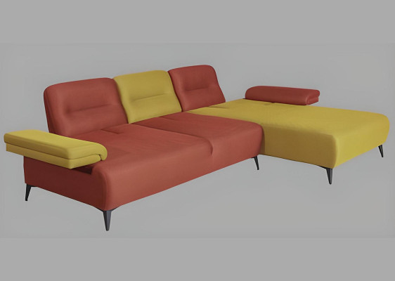  Zweifarbiges L-Form Ecksofa Designer Wohnzimmer Sofa Moderne Couchen
