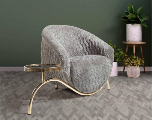 Grauer Polster Einsitzer Wohnzimmer Designer Clubsessel Edler 1-Sitzer