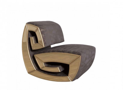 Braun-Goldener Einsitzier Designer Sessel Relax Wohnzimmer Sitzer Neu