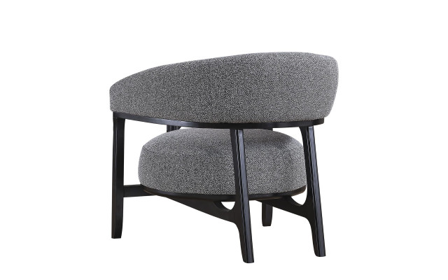 Graues Polster Ecksofa Designer Textil Sessel Wohnzimmer Luxus Garnitur