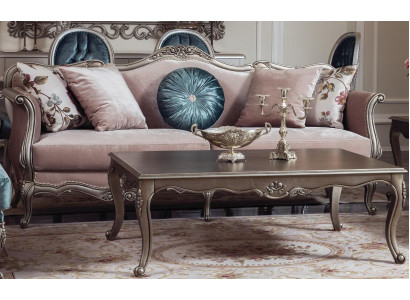 Dreisitzer Sofa 3 Sitzer Couches Sofas Luxus Gepolsterte Stoff Flieder